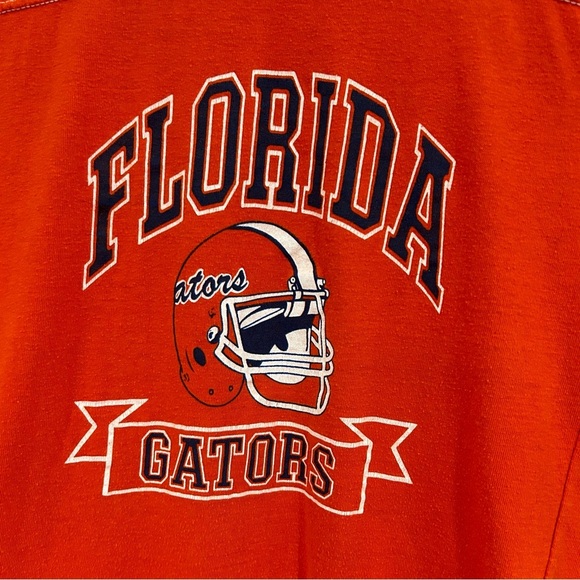 VTG 80's University of Florida Gators Kids 3/4 Sleeve Shirt Sz 8/10 Orange Tee - Picture 2 of 4